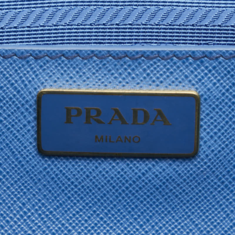 Prada Prada Saffiano Leather Handbag Blue Leather Handbag in Very Good Condition - Picture 8 of 11